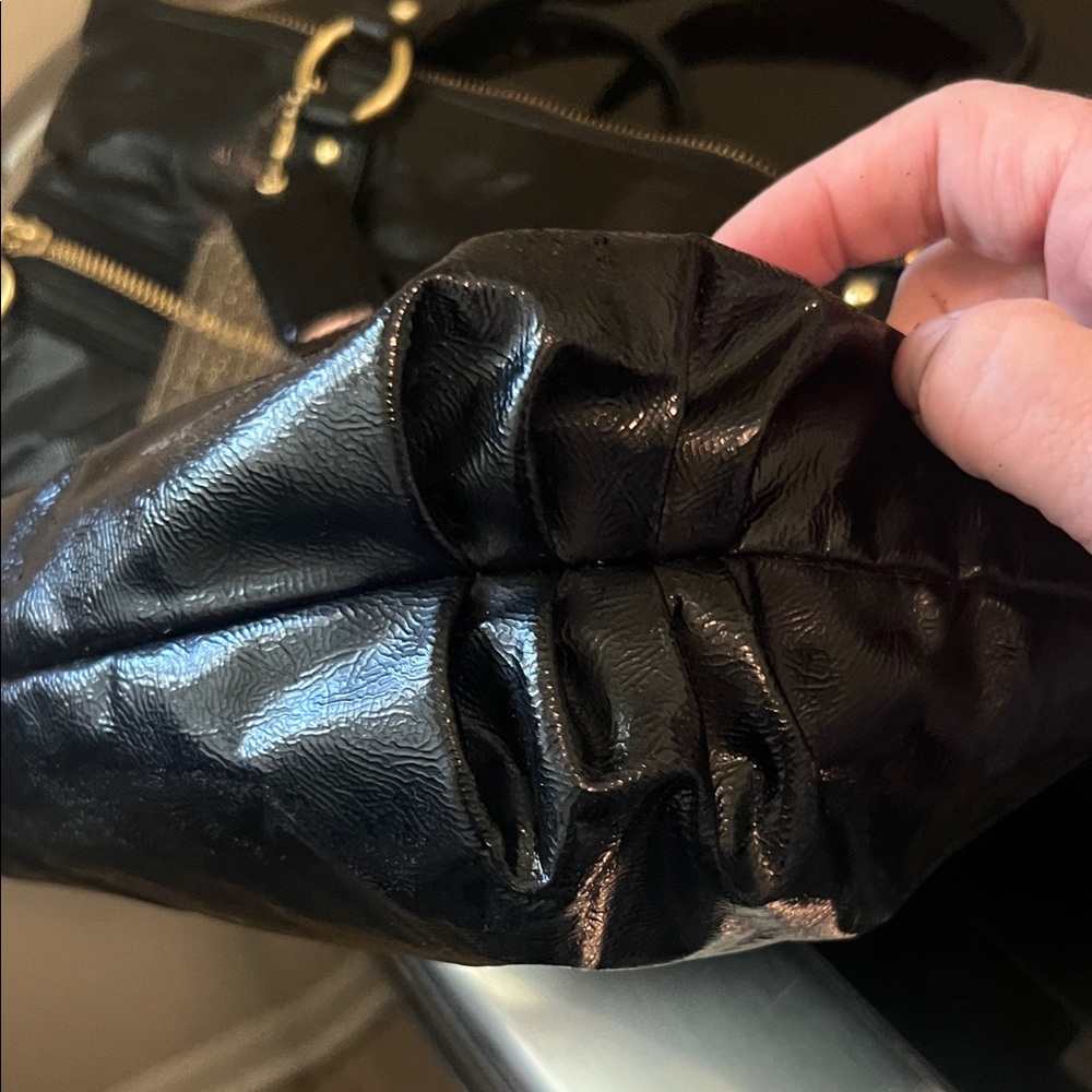 Coach Poppy Glossy Black with Gold Accents - Picture 6 of 10